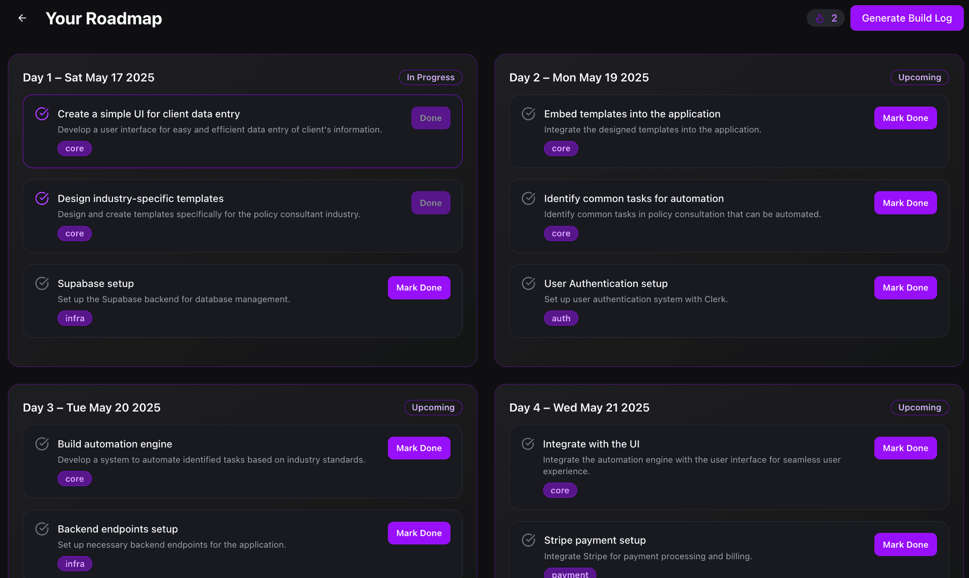 roadmap screenshot